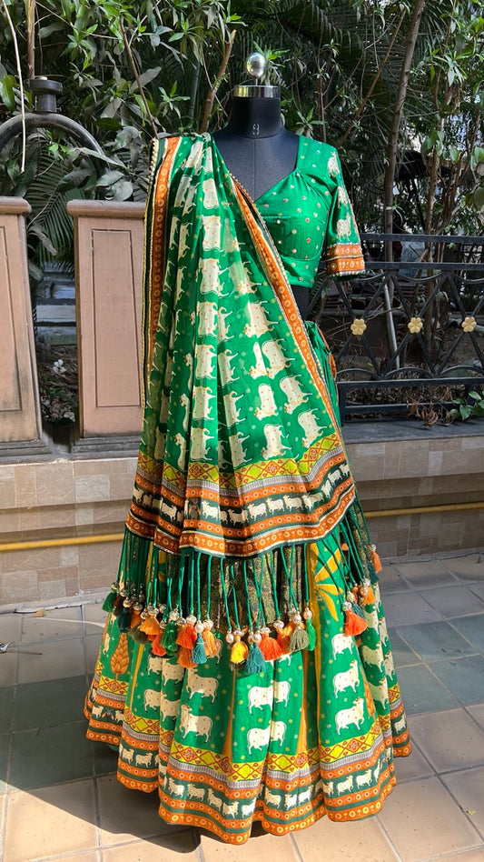Green Lehenga-Choli With Dupatta