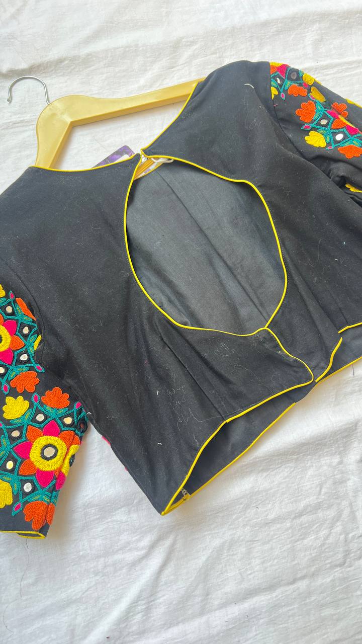 Black khadi blouse