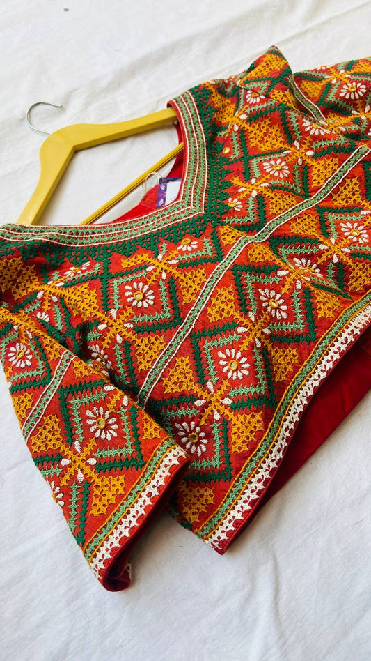Red kutchi blouse