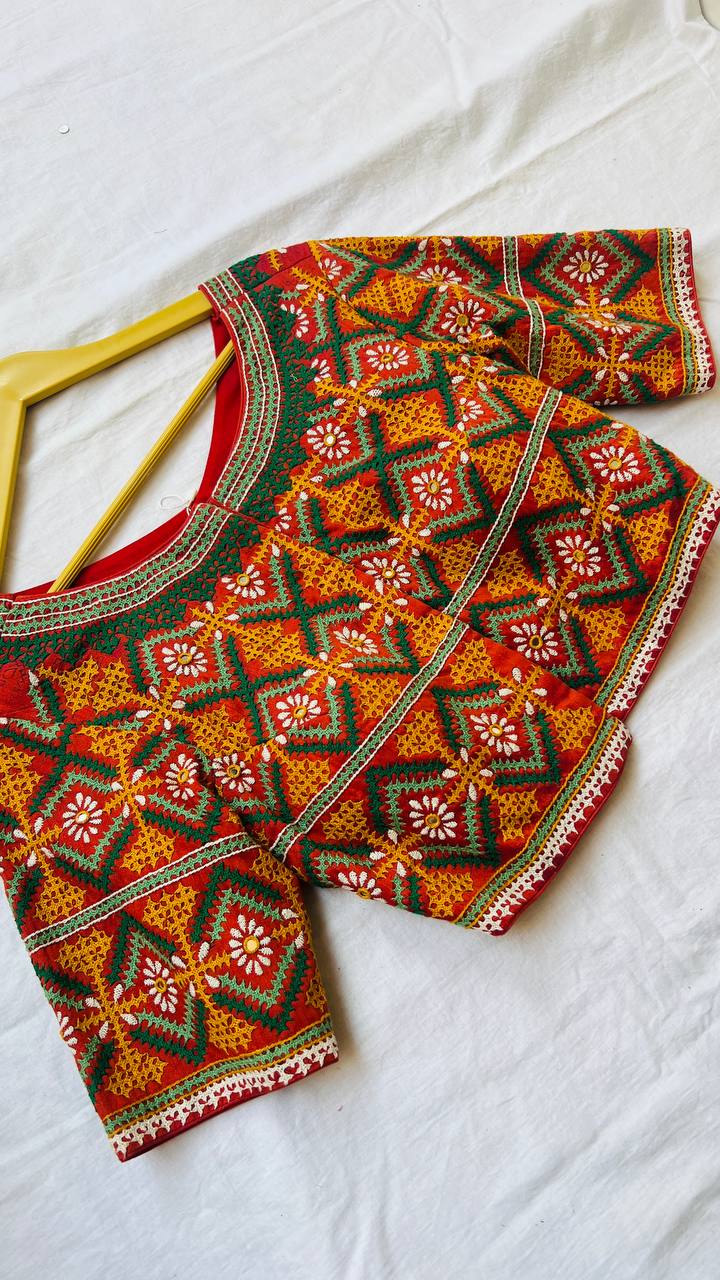 Red kutchi blouse
