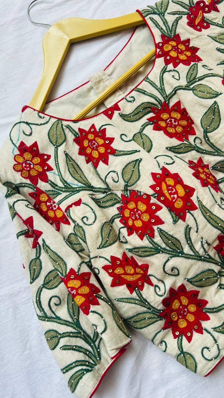 Cream khadi blouse