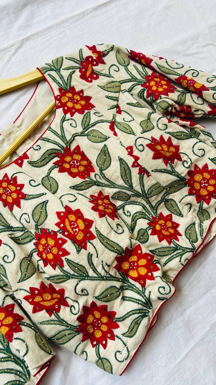Cream khadi blouse