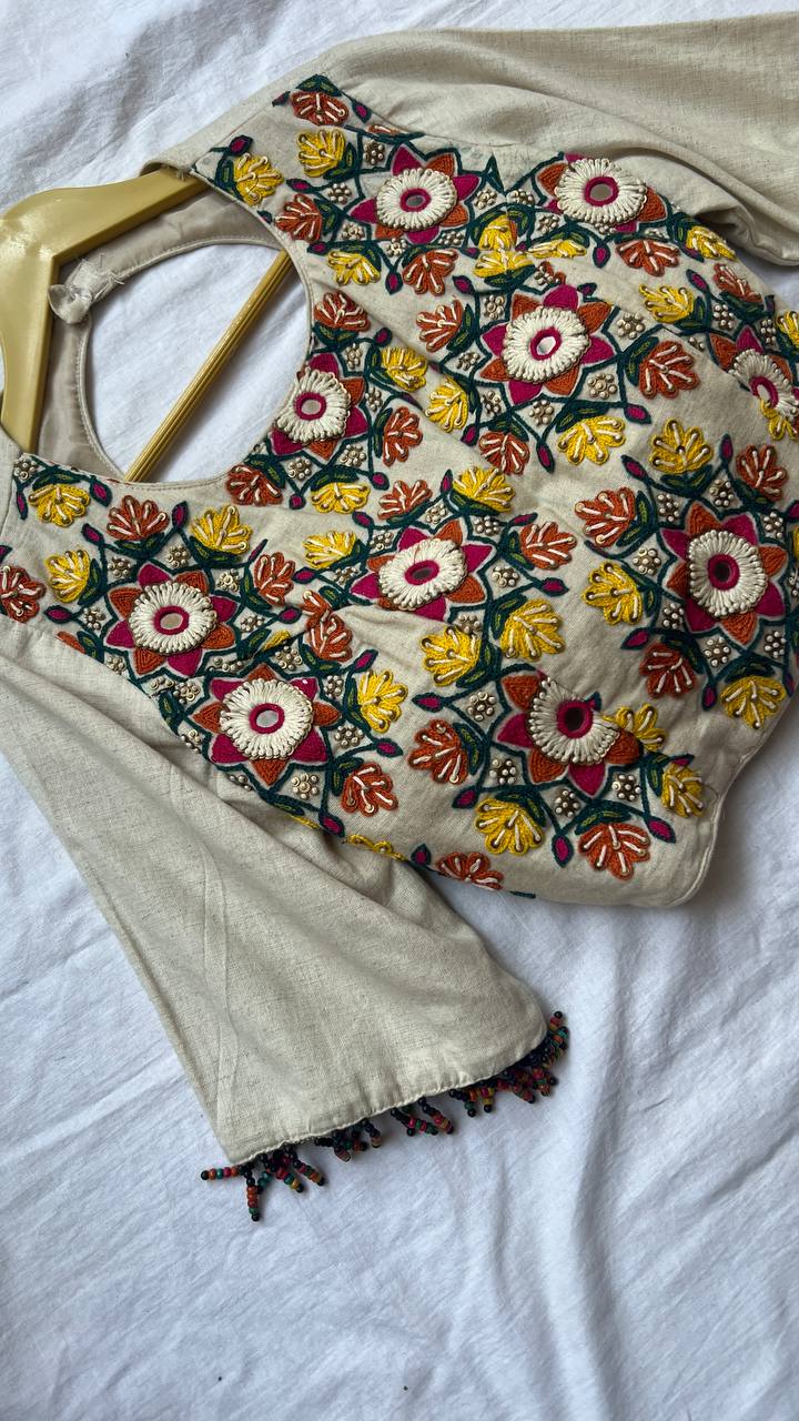 Cream khadi blouse