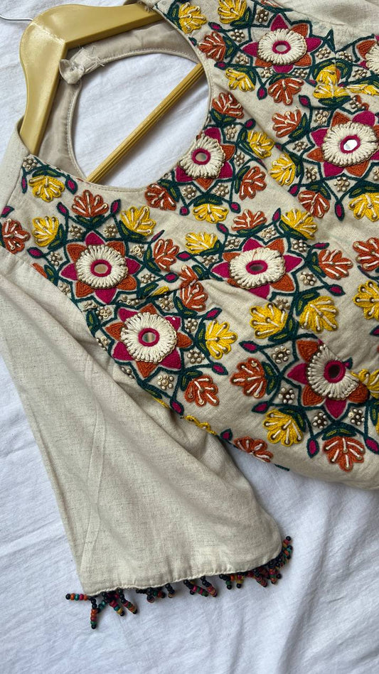 Cream khadi blouse