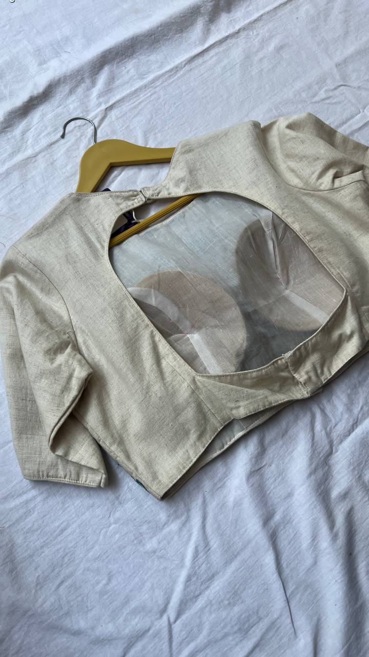 Cream khadi blouse