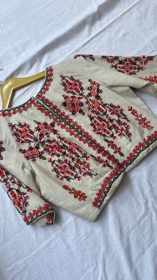Cream khadi blouse