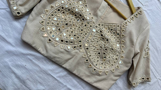 Cream mirror blouse