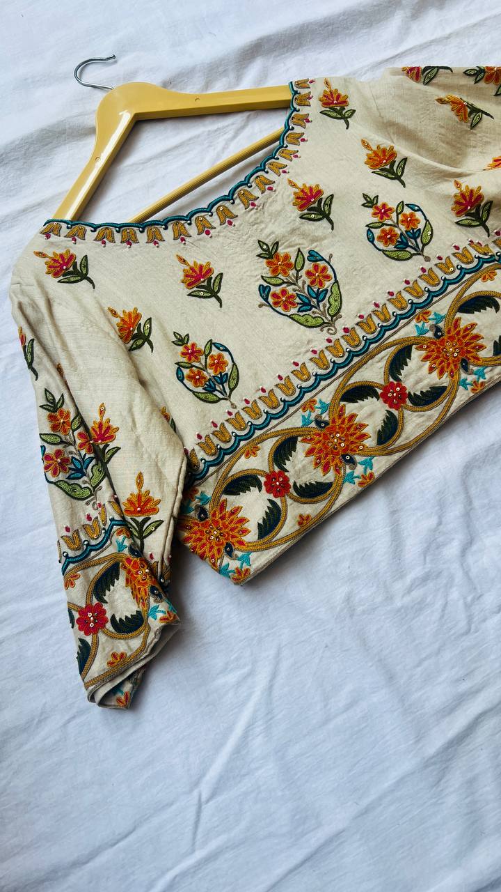Cream khadi blouse