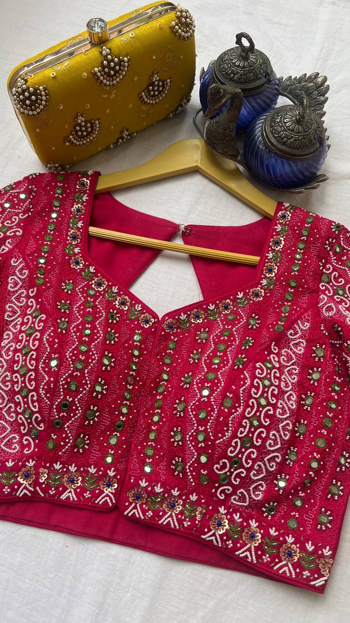 rani pink handwork blouse