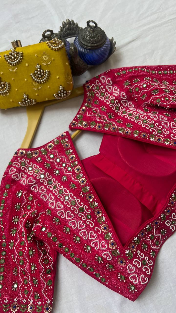 rani pink handwork blouse