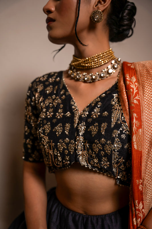 Black Lehanga Choli With Dupatta