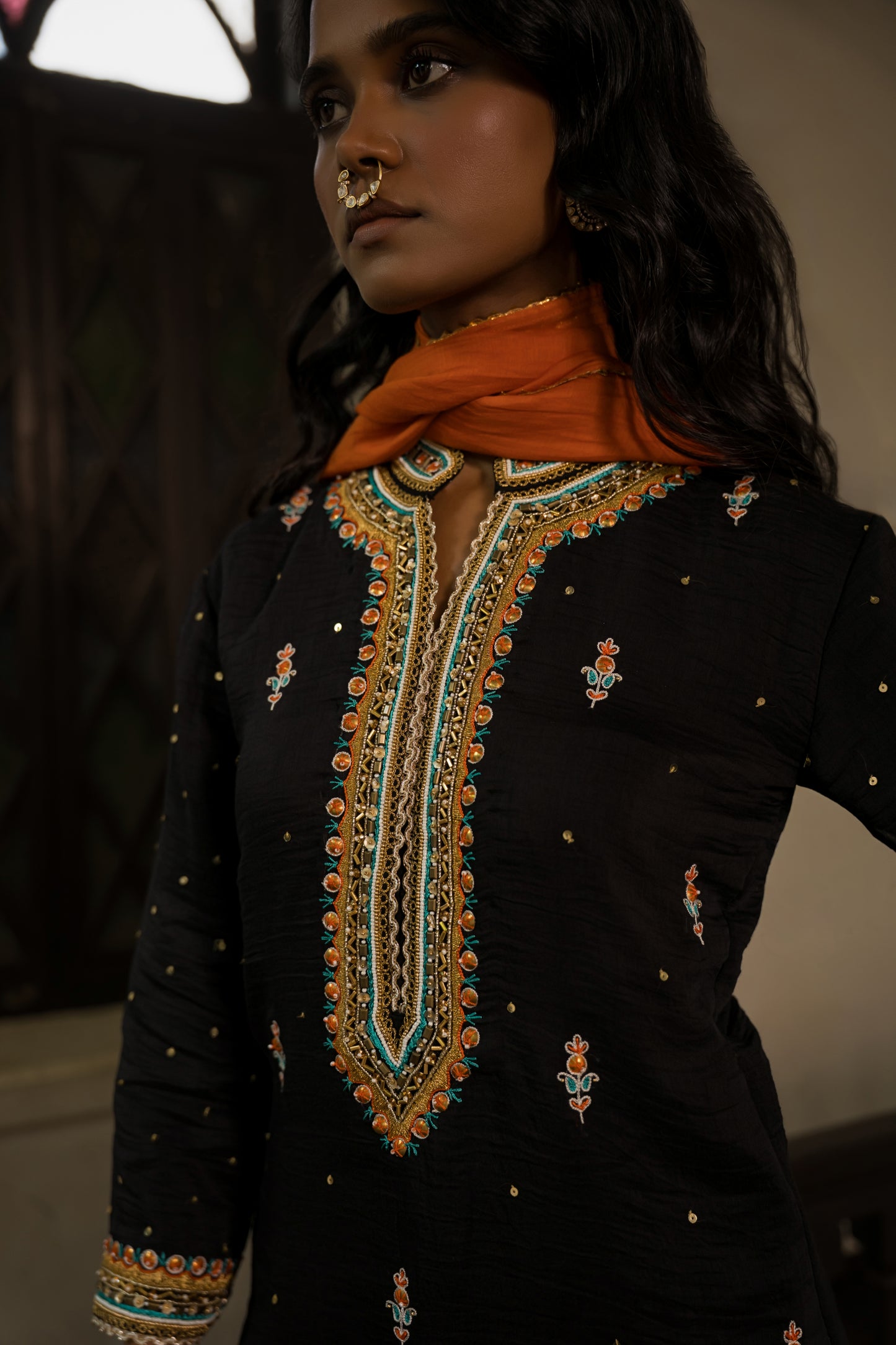 Black Sharara Set With Dupatta