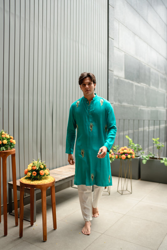 Sky blue kurta For Men