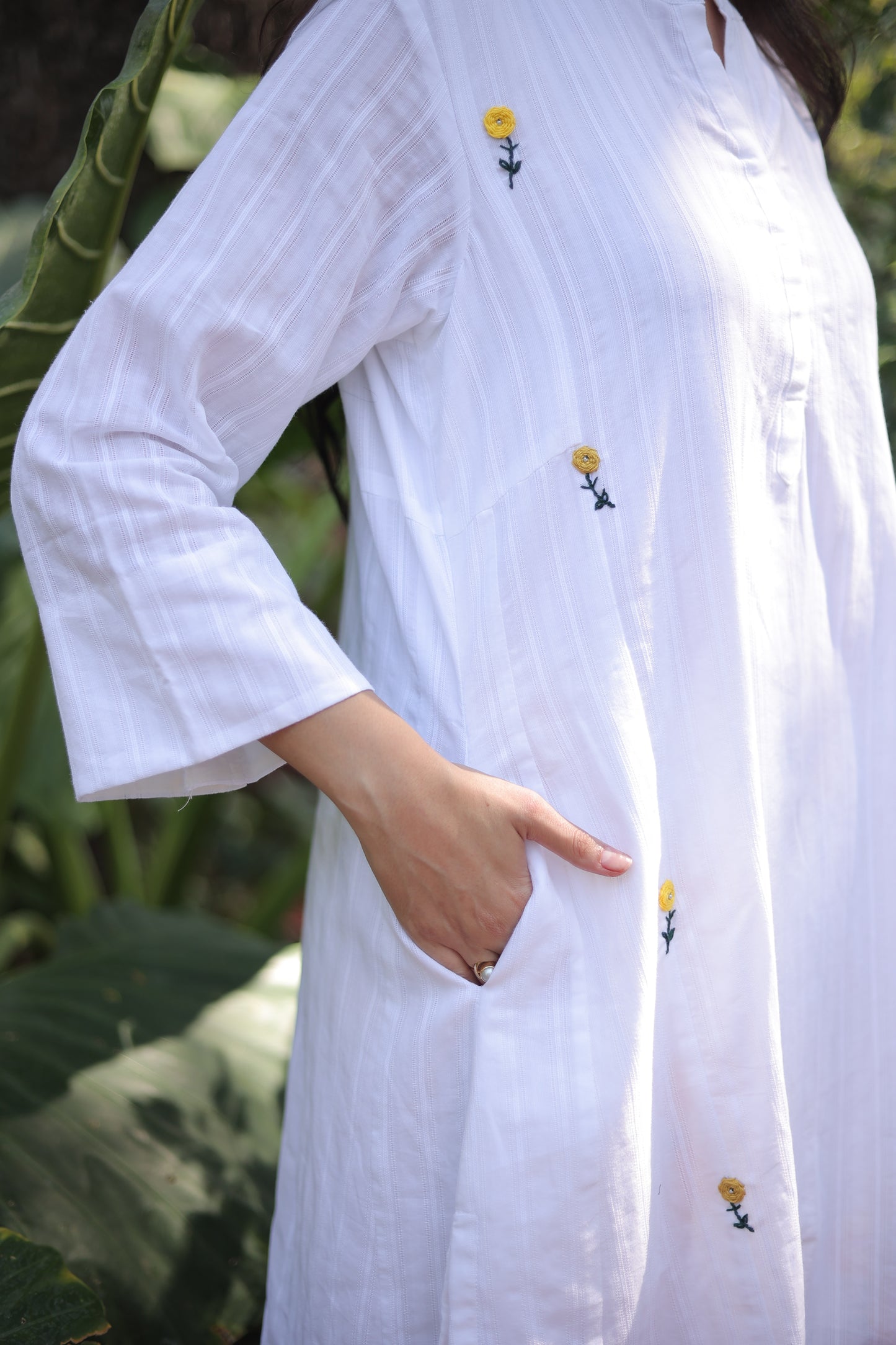 White Flower Kurta-Pant