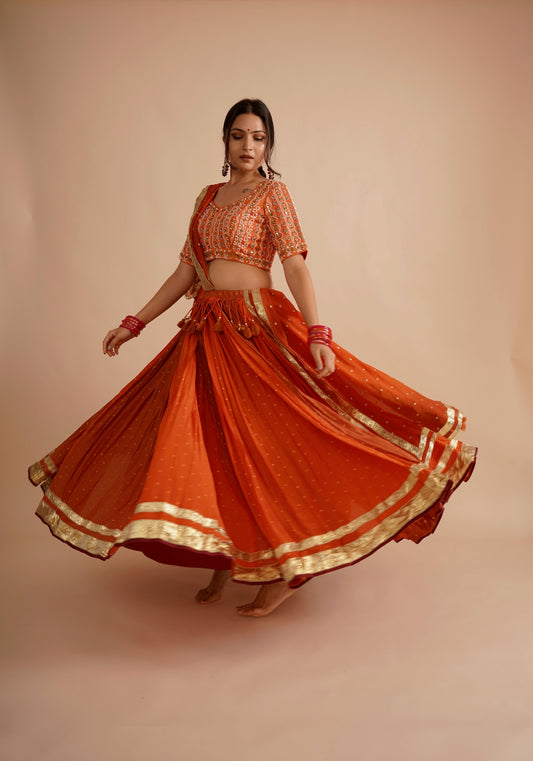 Orange lehenga choli