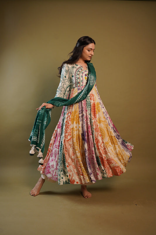 Printed Anarkali Dress