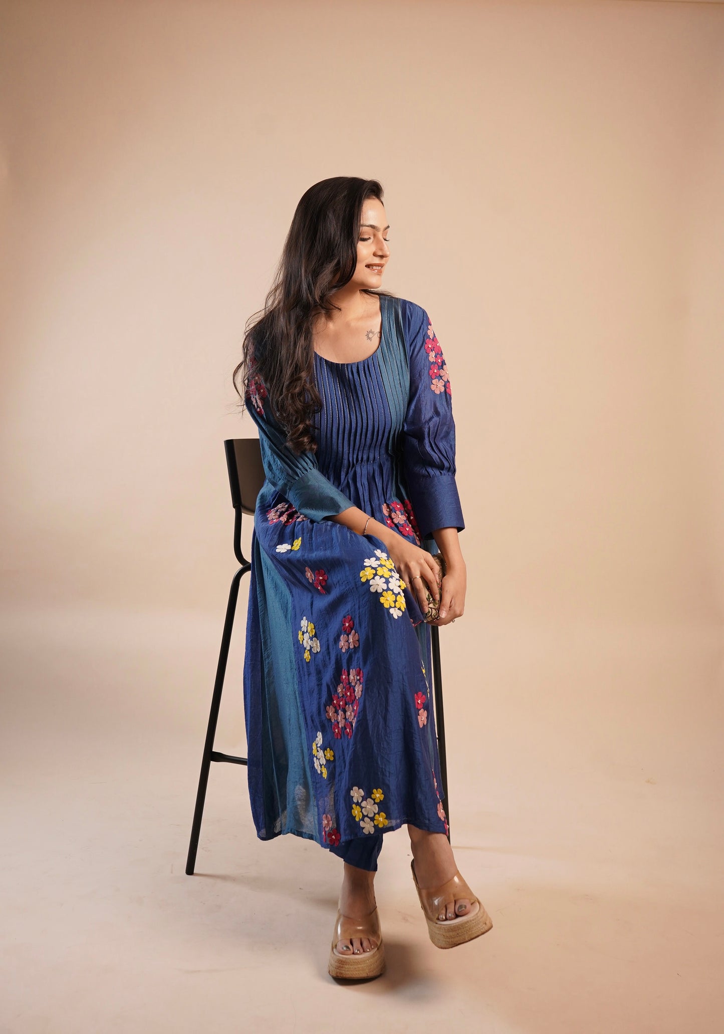 Prakriti Blue Chanderi Silk Kurta set