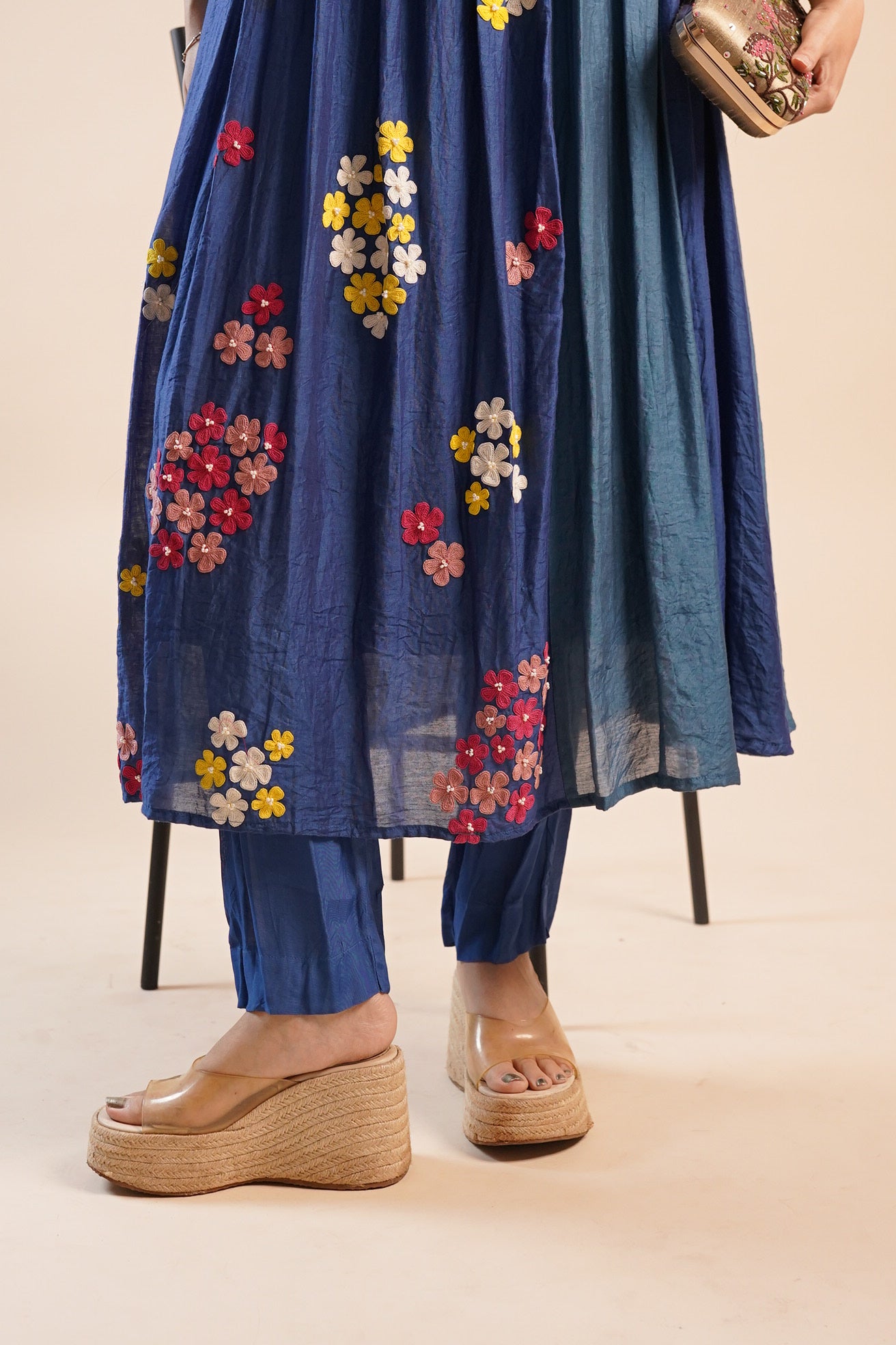 Prakriti Blue Chanderi Silk Kurta set