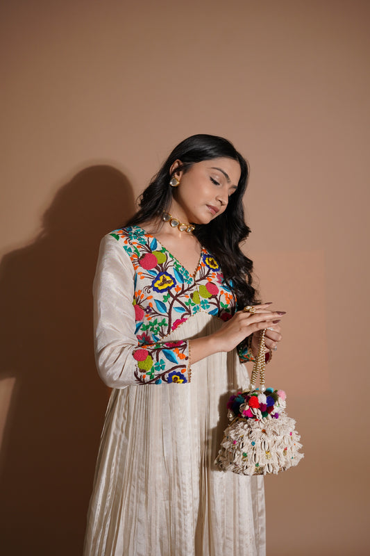 White Anarkali Dress