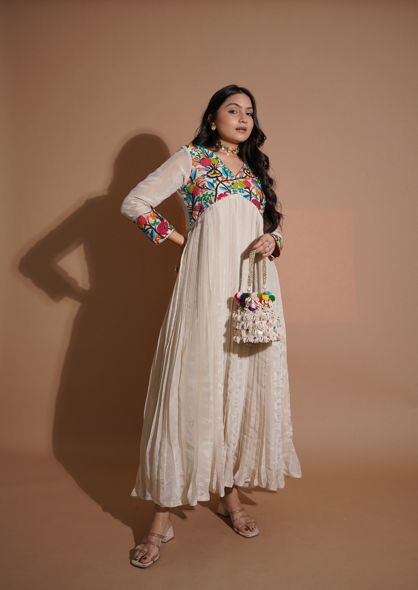 White Anarkali Dress