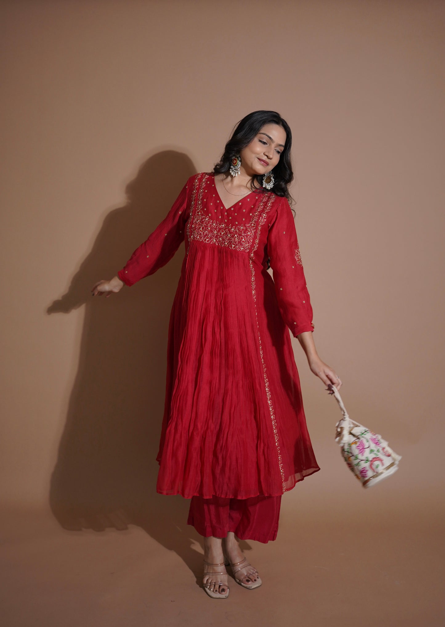 Kasab Chanderi Silk Kurta-Set