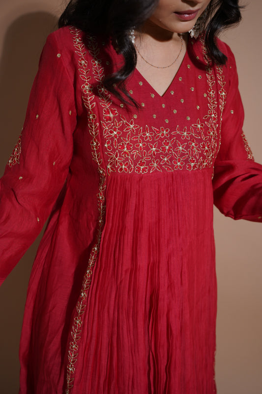 Kasab Chanderi Silk Kurta-Set