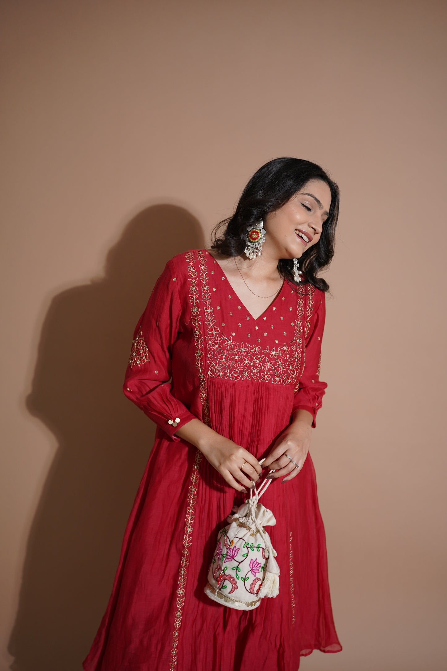 Kasab Chanderi Silk Kurta-Set