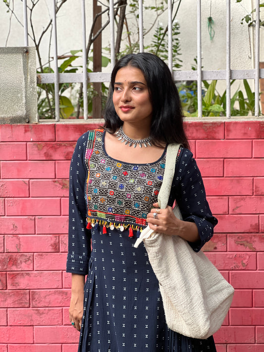 Blue Yok Pleated Dress