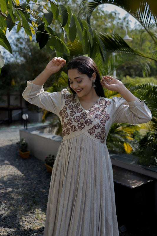 Cream Anarkali Dress