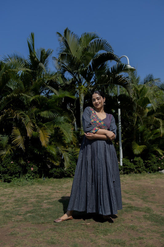 Gray Anrakha Anarkali dress