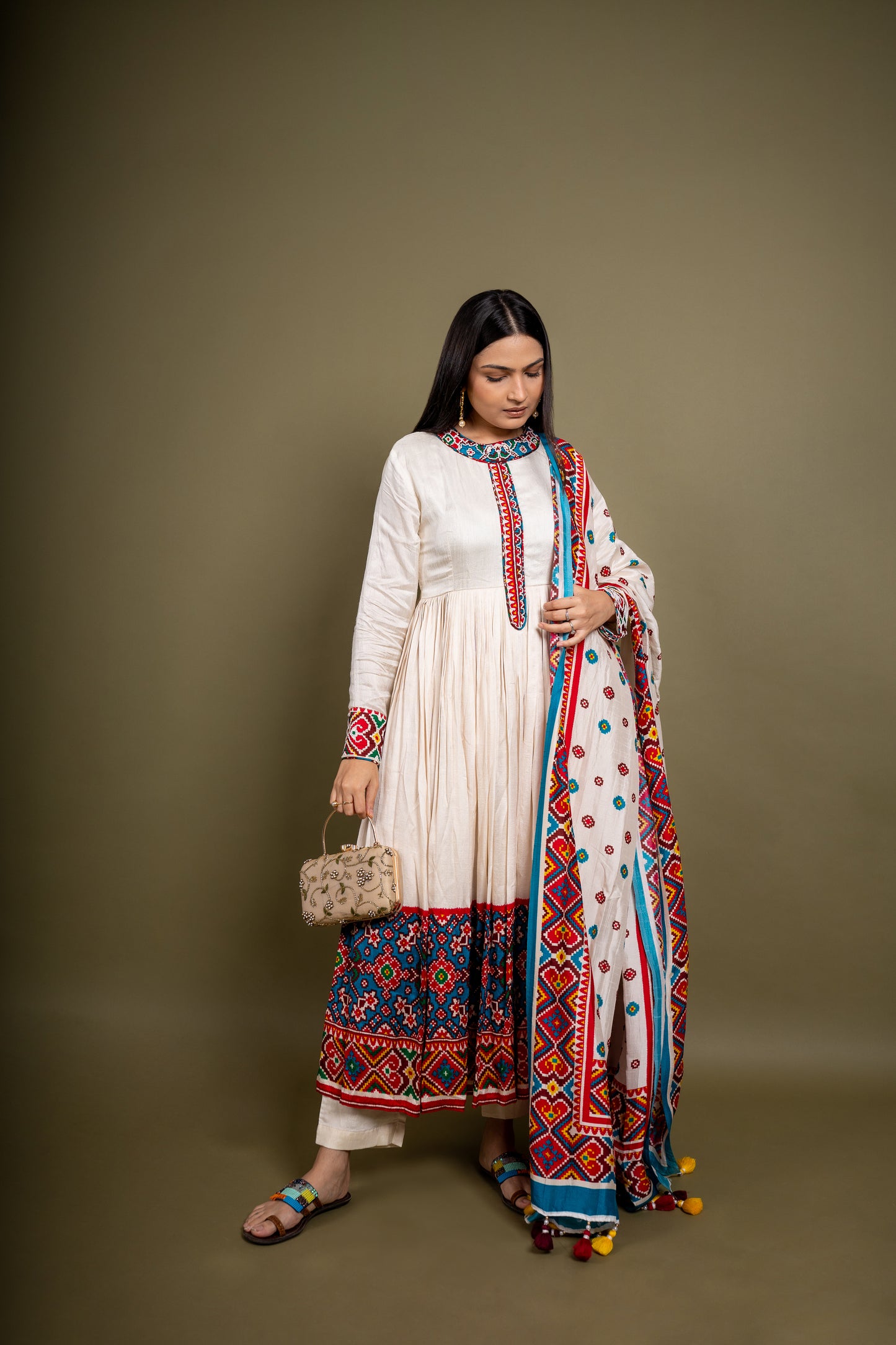 Patola Anarkali Kurta-Set