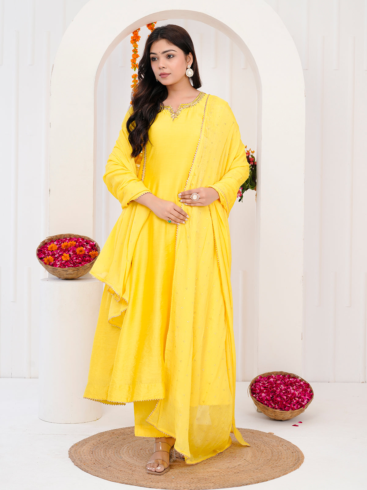 Yellow kurti-set
