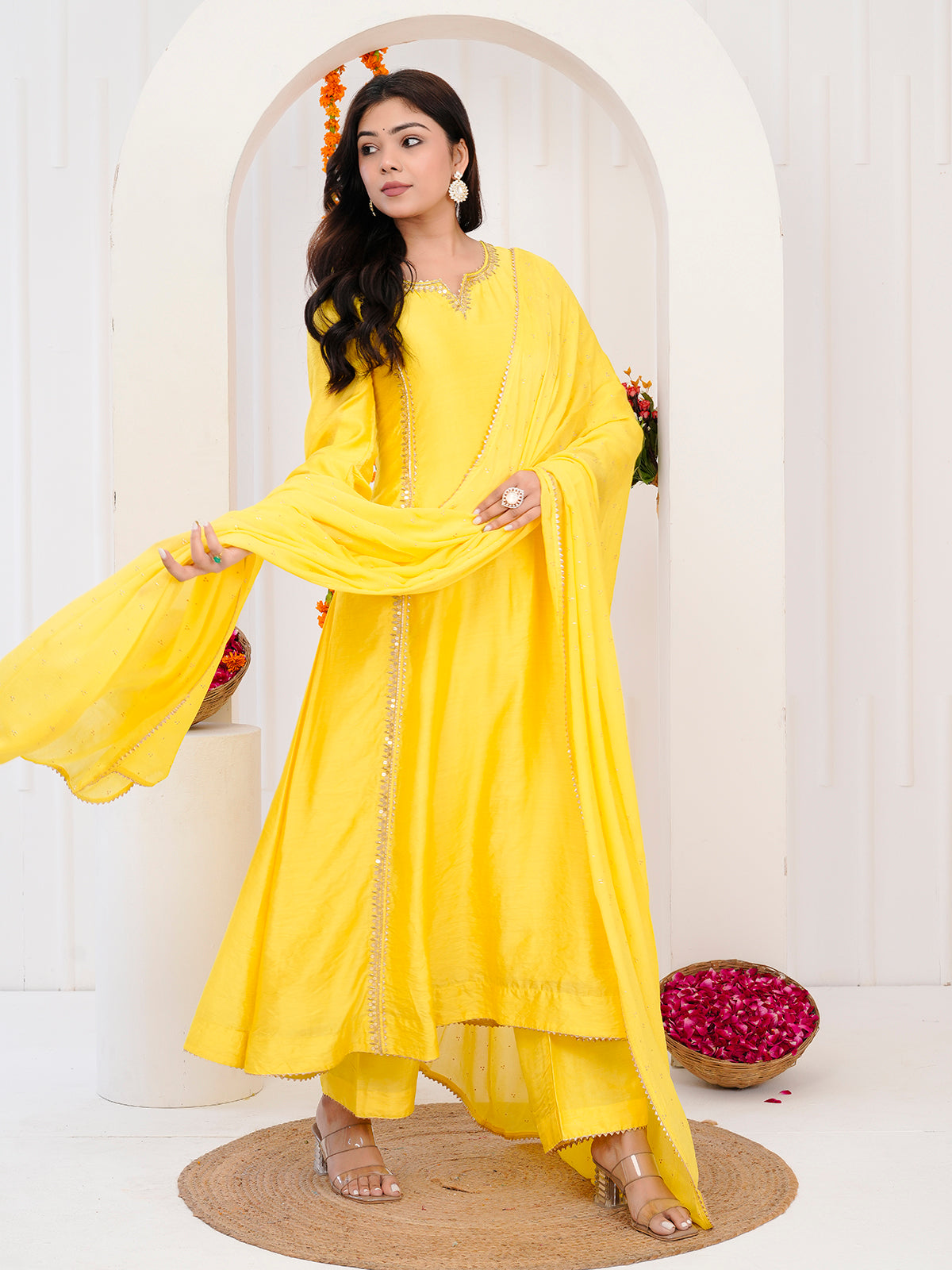 Yellow kurti-set