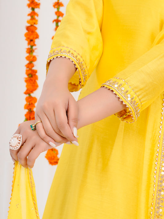 Yellow kurti-set
