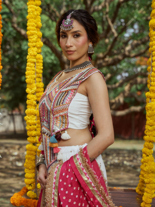 WHITE NAVRATRI BLOUSE
