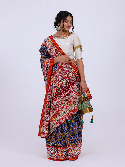 Patola Saree with Handwork Detail Readymade Blouse