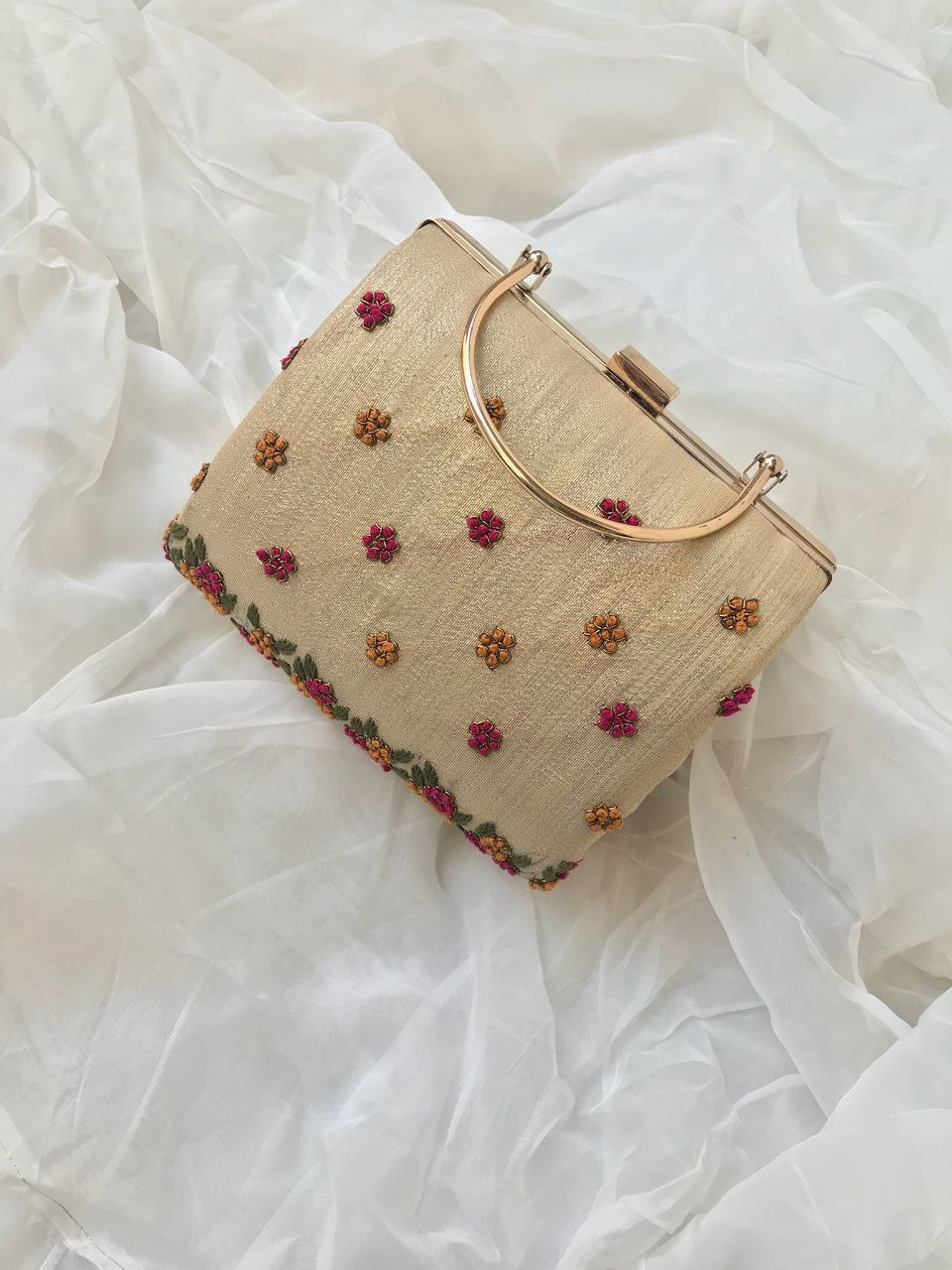 Cream khadi clutch