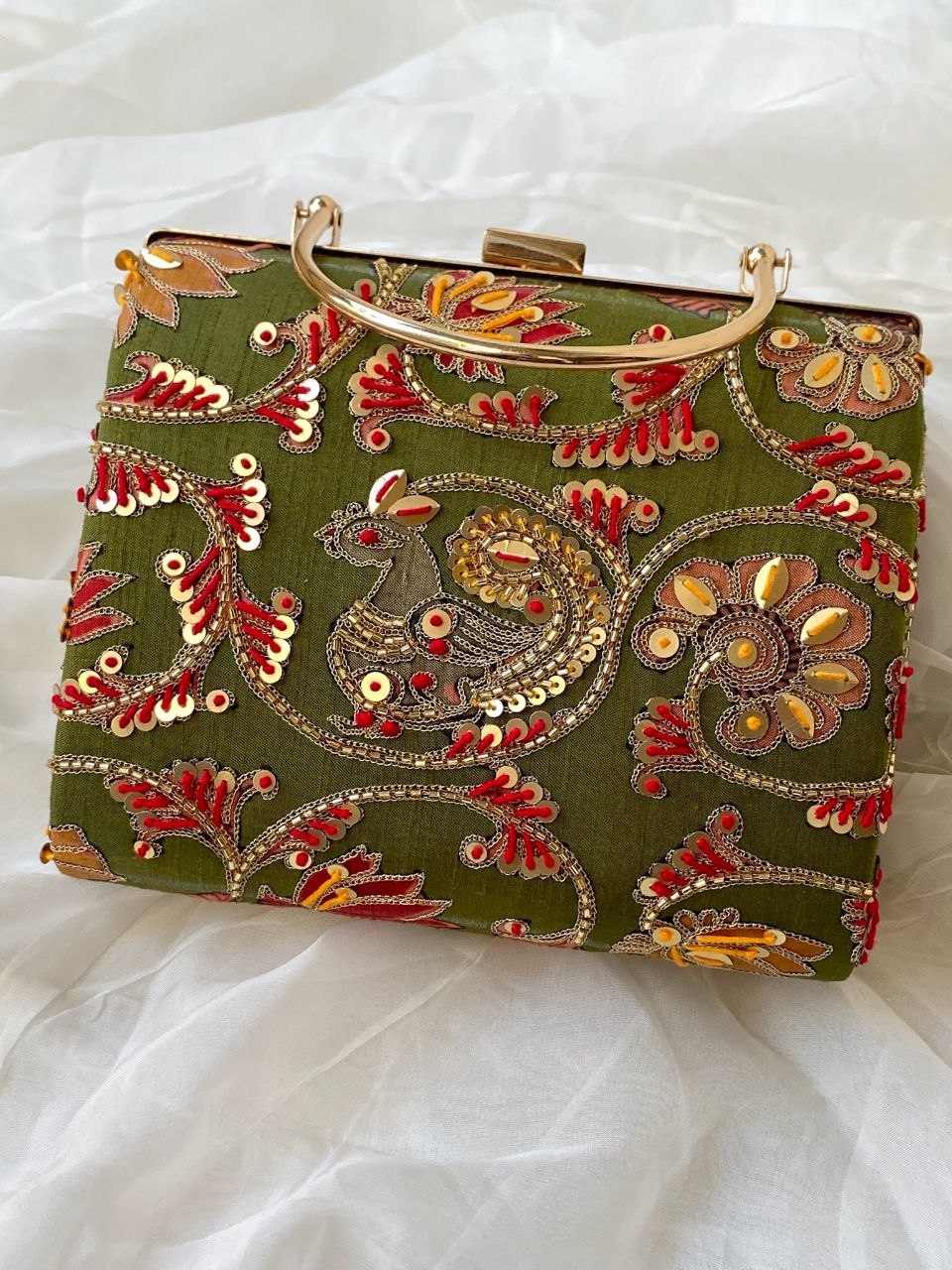 Mehndi green clutch
