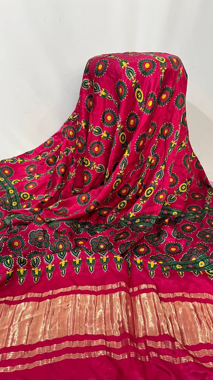 Pink Hand-Print Duppata