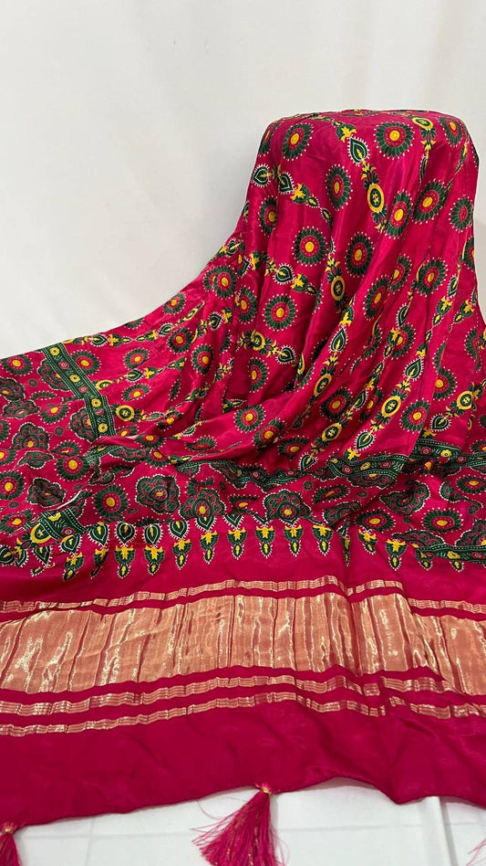 Pink Hand-Print Duppata