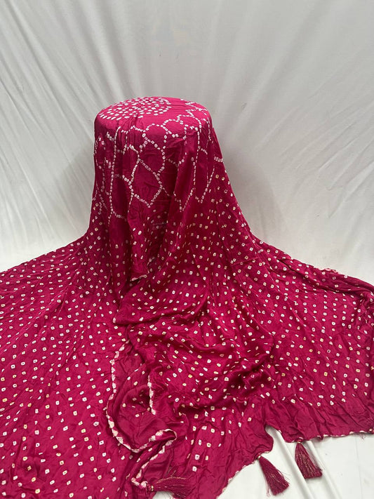 pink bandhani  dupatta