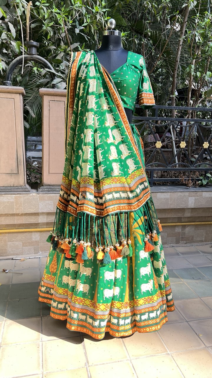 Green Lehenga-Choli With Dupatta