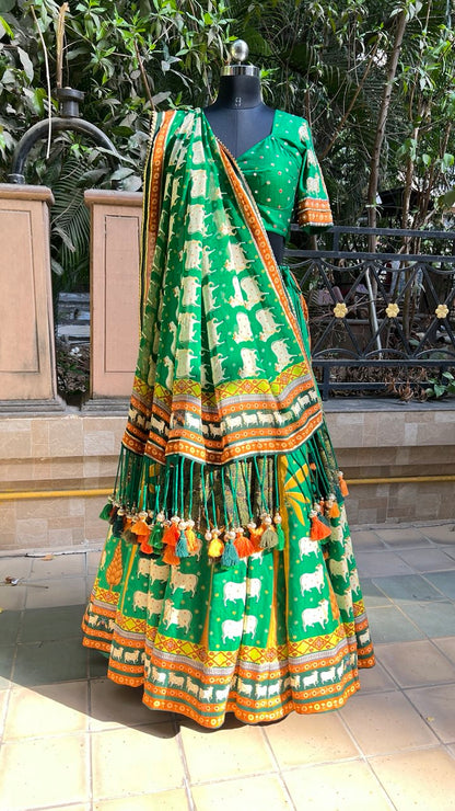 Green Lehenga-Choli With Dupatta