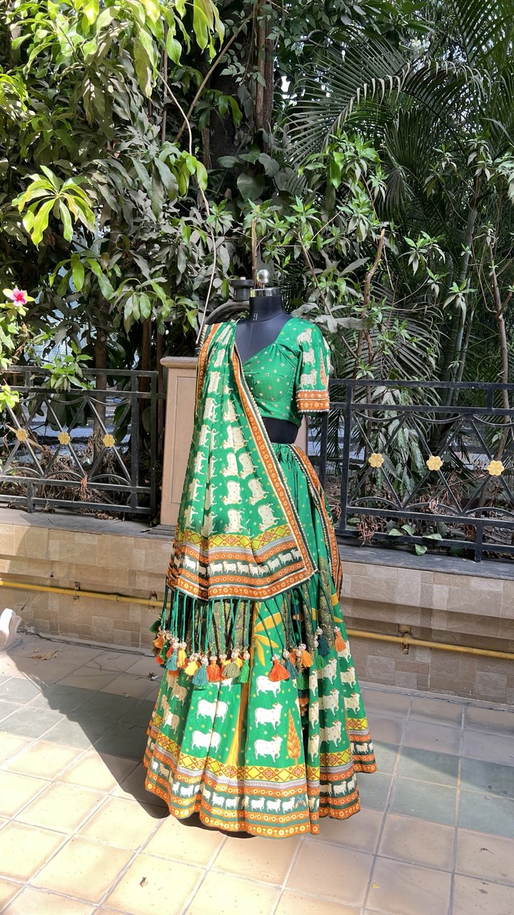 Green Lehenga-Choli With Dupatta