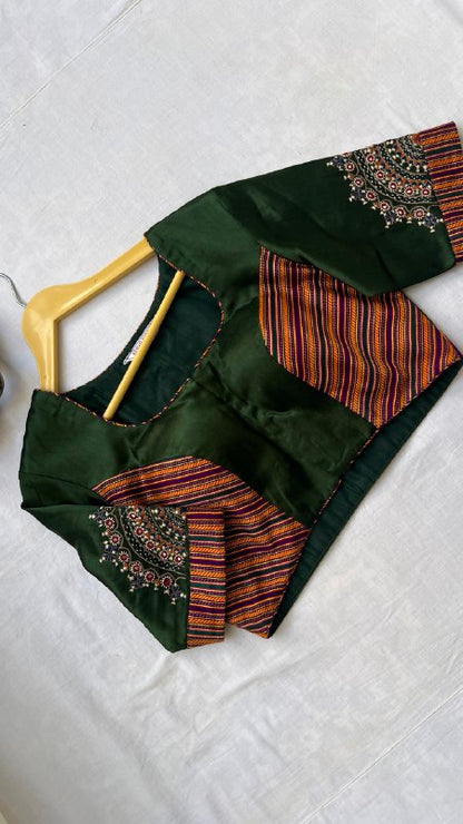 Green kutchi blouse