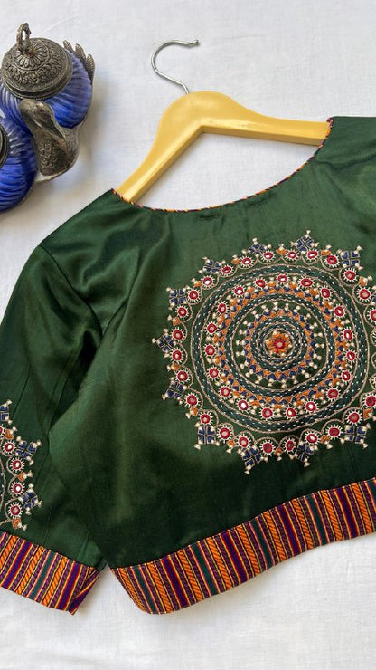 Green kutchi blouse