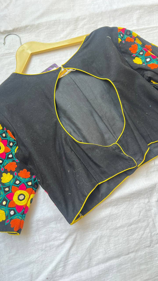 Black khadi blouse