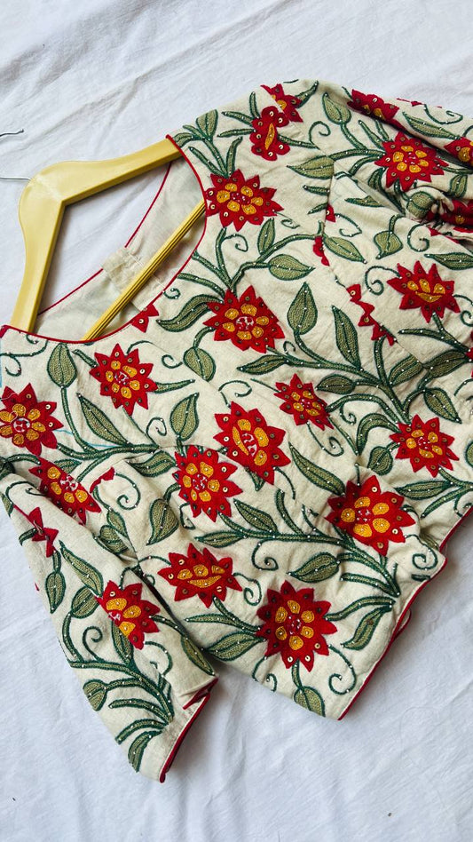 Cream khadi blouse