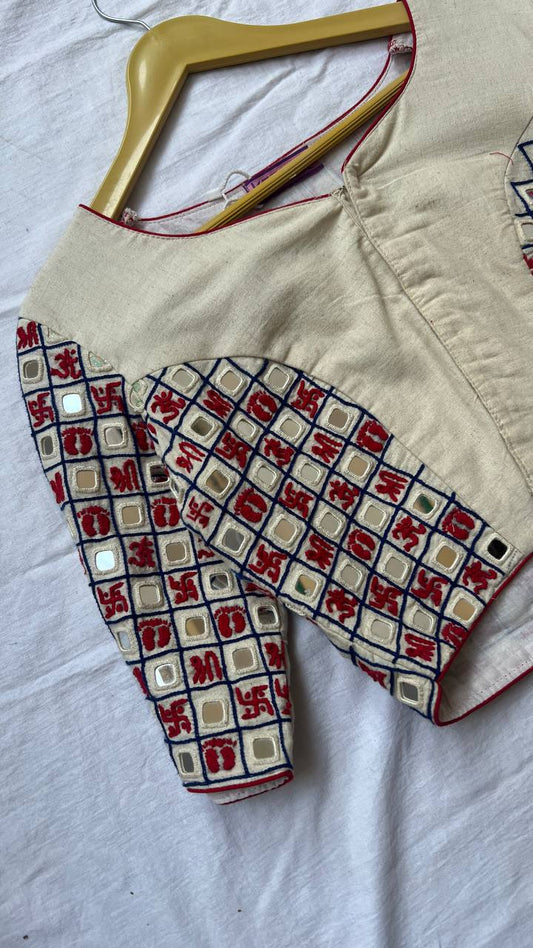 Cream khadi blouse