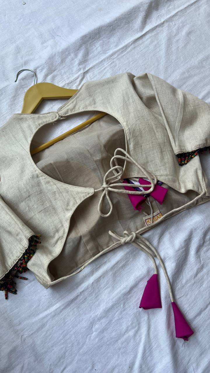 Cream khadi blouse